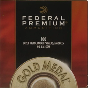 Federal Premium Gold Medal Large Pistol Match Primers #150M Box of 1000 (10 Trays of 100)